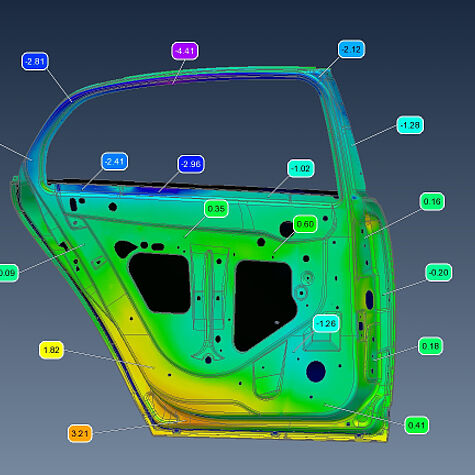 Beispielbild für 3D-Messung einer Autotür im Messraum